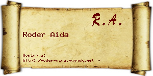 Roder Aida névjegykártya